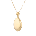Canvas Oval Locket Necklace Gold by Lavana, polished oval locket pendant on 45cm chain