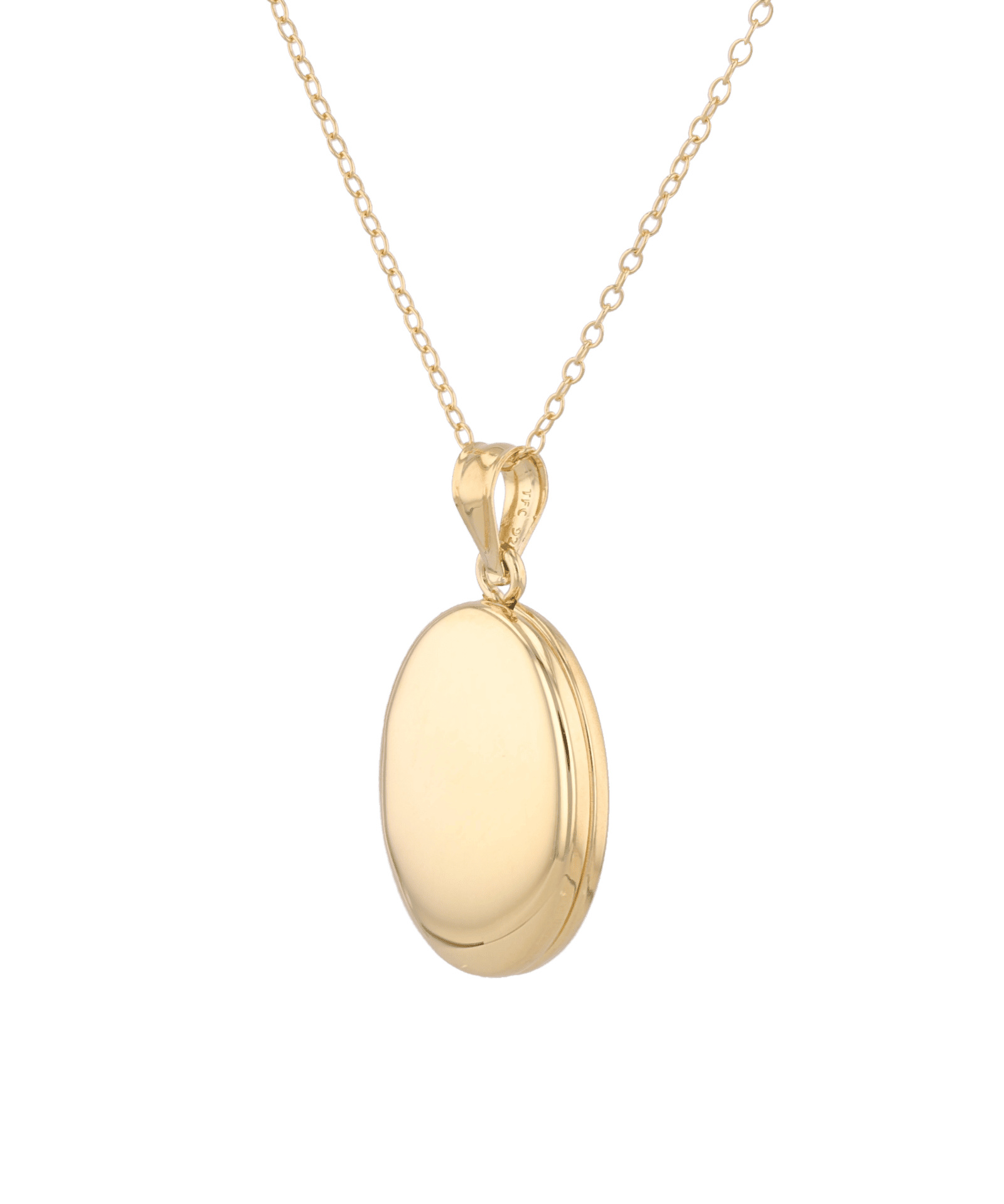 Canvas Oval Locket Necklace Gold by Lavana, polished oval locket pendant on 45cm chain