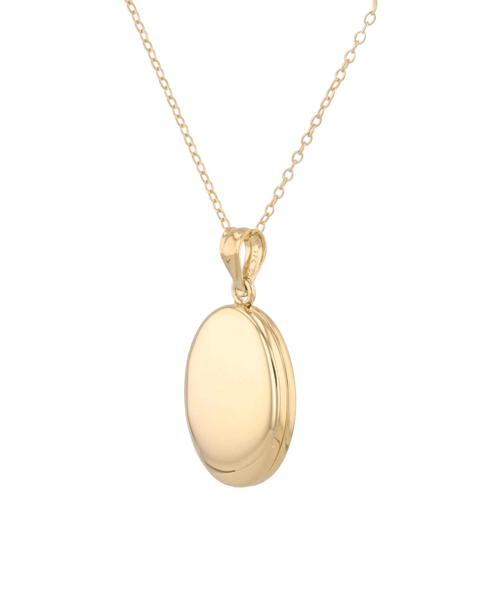 Canvas Oval Locket Necklace Gold by Lavana, polished oval locket pendant on 45cm chain