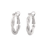 Cascade Silver Hoop Earrings by LAVANA, overlapping arc design with polished finish