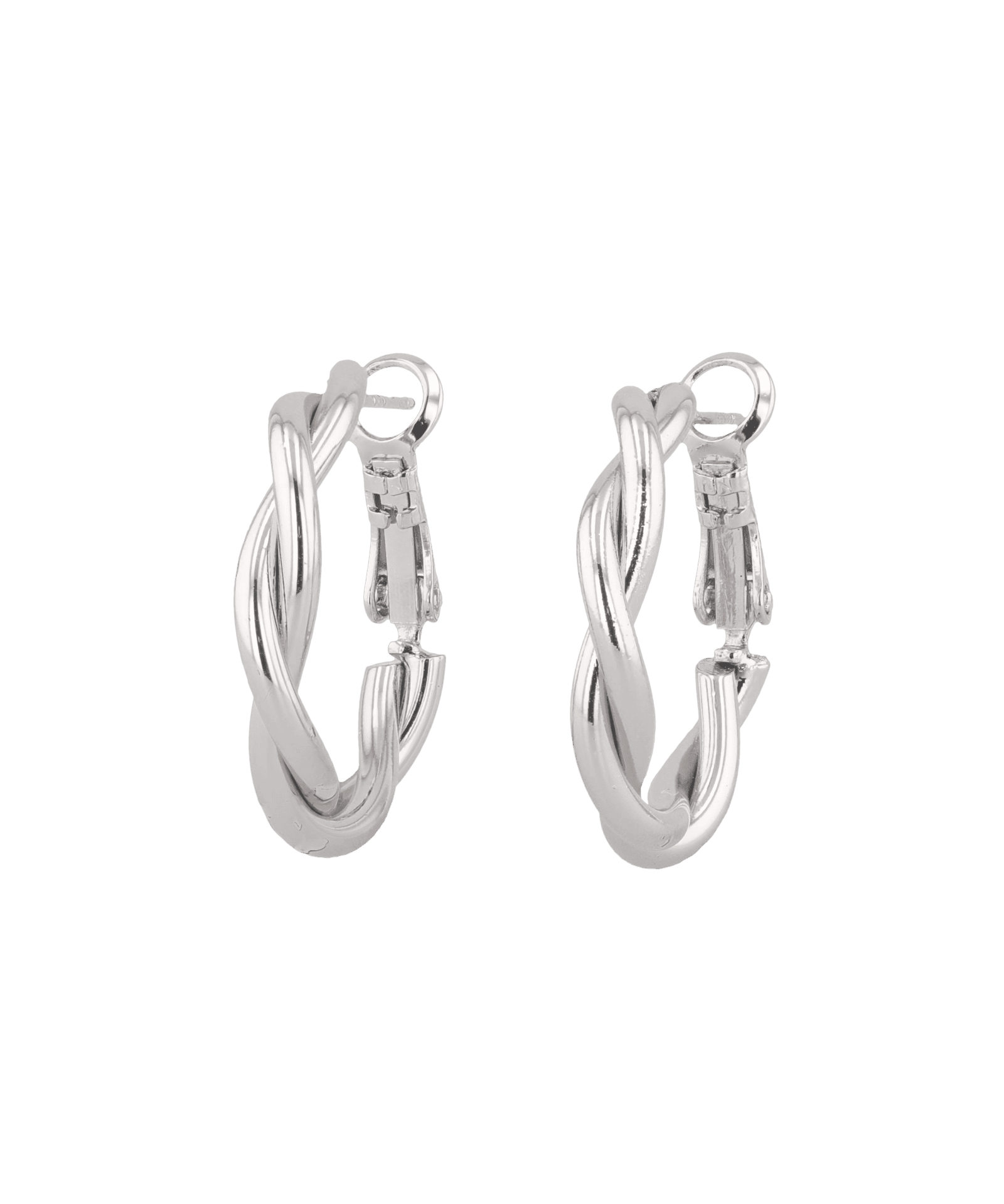 Cascade Silver Hoop Earrings by LAVANA, overlapping arc design with polished finish