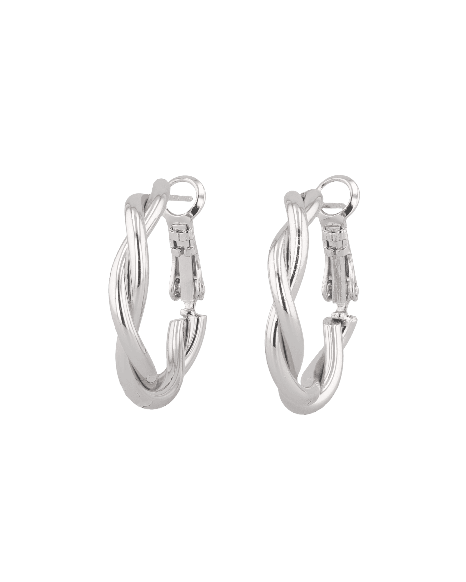 Cascade Silver Hoop Earrings by LAVANA, overlapping arc design with polished finish