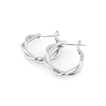 Cascade Silver Hoop Earrings by LAVANA, overlapping arc design with polished finish