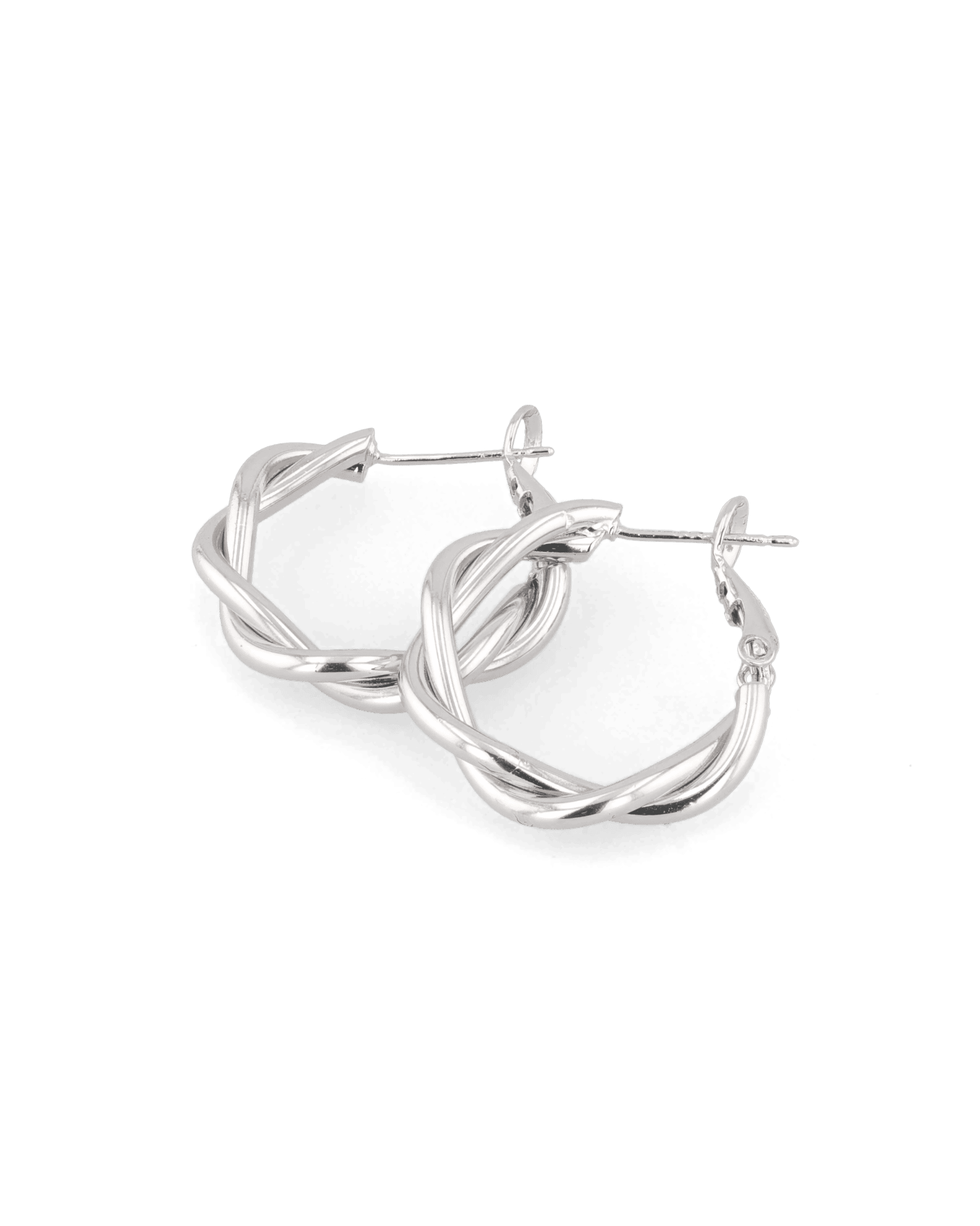 Cascade Silver Hoop Earrings by LAVANA, overlapping arc design with polished finish