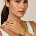 Classic Dome Gold Ring by Lavana on model polished domed band