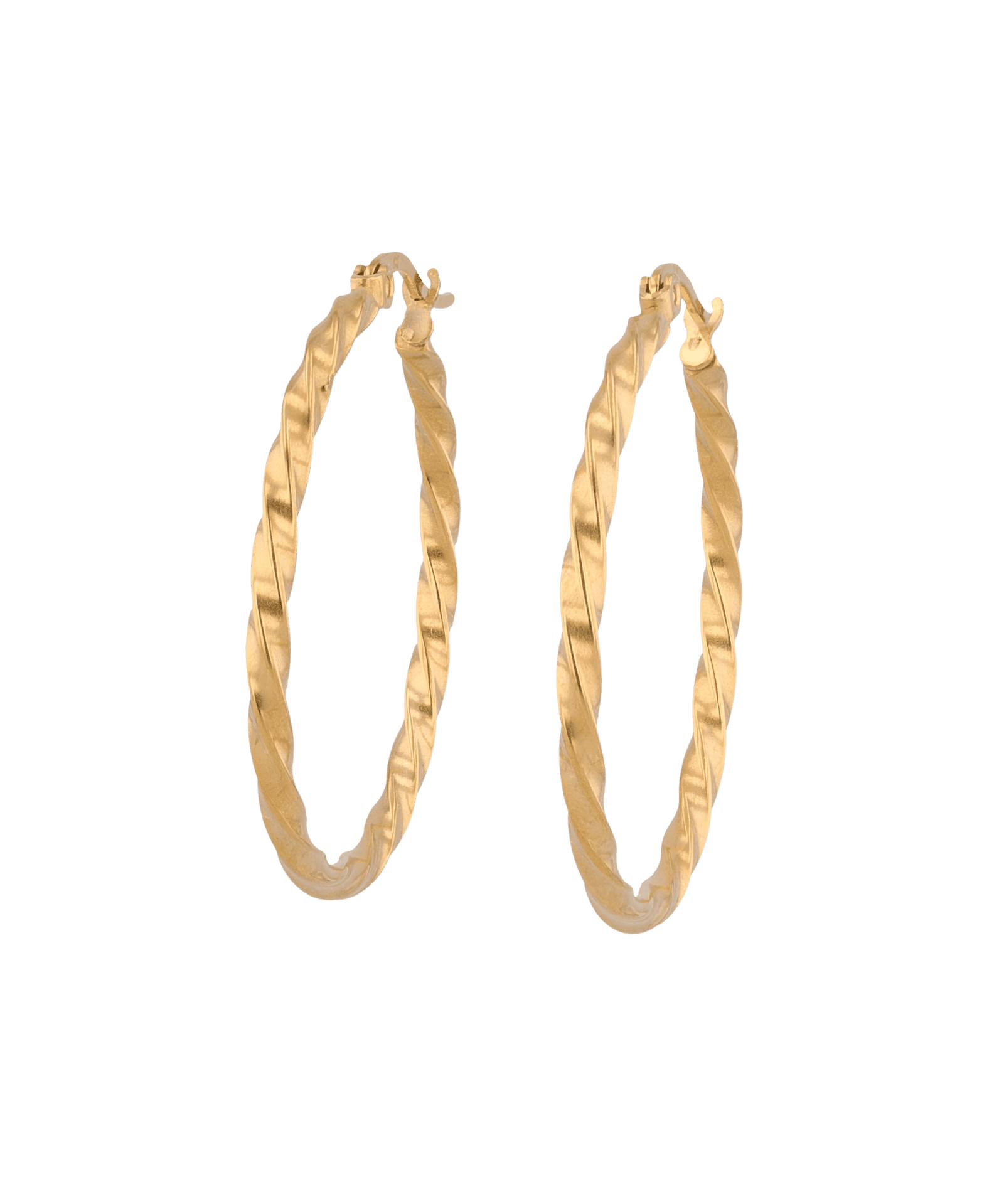 Cleo Textured Gold Hoop Earrings by LAVANA, large slim textured hoops