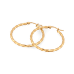 Cleo Textured Gold Hoop Earrings by LAVANA, large slim textured hoops