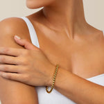 Core Gold Chain Bracelet by Lavana on model with sleek cord style links