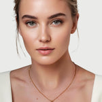 Cosmo Gold Diamond Disc Pendant by Lavana on model with lab-grown diamonds