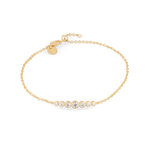 Crescendo gold diamond bracelet by Lavana, with graduating bezel set lab grown diamonds and slider adjuster