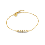 Crescendo gold diamond bracelet by Lavana with graduating bezel set lab grown diamonds and slider adjuster 1