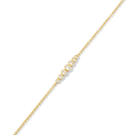 Crescendo gold diamond bracelet by Lavana, with graduating bezel set lab grown diamonds and slider adjuster