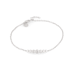 Crescendo silver diamond bracelet by Lavana, with graduating bezel set lab grown diamonds and slider adjuster