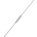 Crescendo silver diamond bracelet by Lavana, with graduating bezel set lab grown diamonds and slider adjuster