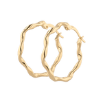 Dance Gold Hoop Earrings by Lavana, slim ribbon twist hoop with polished finish