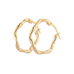 Dance Gold Hoop Earrings by Lavana, slim ribbon twist hoop with polished finish