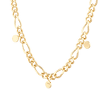Dancing Discs Figaro Gold Chain Necklace by Lavana, figaro links with small polished discs
