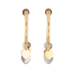 Dancing Discs Gold Hoop Earrings by LAVANA, with polished discs along the lower hoop