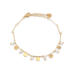Dancing Discs Tango Gold Bracelet by Lavana chain bracelet with discs and freshwater pearl charms 1