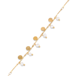 Dancing Discs Tango Gold Bracelet by Lavana chain bracelet with discs and freshwater pearl charms 2
