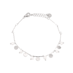 Dancing Discs Tango Silver Bracelet by Lavana, chain bracelet with discs and freshwater pearl charms
