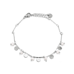 Dancing Discs Tango Silver Bracelet by Lavana chain bracelet with discs and freshwater pearl charms 1