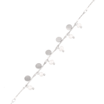 Dancing Discs Tango Silver Bracelet by Lavana, chain bracelet with discs and freshwater pearl charms