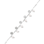 Dancing Discs Tango Silver Bracelet by Lavana chain bracelet with discs and freshwater pearl charms 2