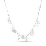Dancing Discs Tango Silver Chain Necklace by Lavana chain with alternating discs and freshwater pearls 2