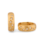 Dancing Stars Gold Hoop Earrings by Lavana, lab grown diamonds in star settings