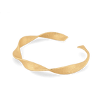 Disco Mesh Gold Cuff Bracelet by Lavana, twisty mesh surface with polished finish - 1