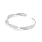 Disco Mesh Silver Cuff Bracelet by Lavana, mesh twist texture with polished cool gloss - 1