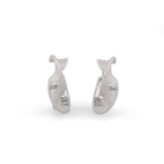 Disco Mesh Silver Hoop Earrings by LAVANA, Twisty mesh texture with polished shine