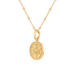 Discovery Compass Pendant by Lavana in 18k gold plated sterling silver on coin disc