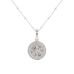 Discovery Compass Pendant by Lavana in polished sterling silver on coin disc