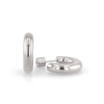 Dome Hoop Silver Huggie Earrings by LAVANA, with polished dome profile and close fit