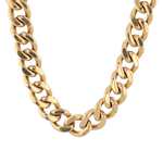 Downtown Cuban Gold Chain Necklace by Lavana, chunky polished Cuban links