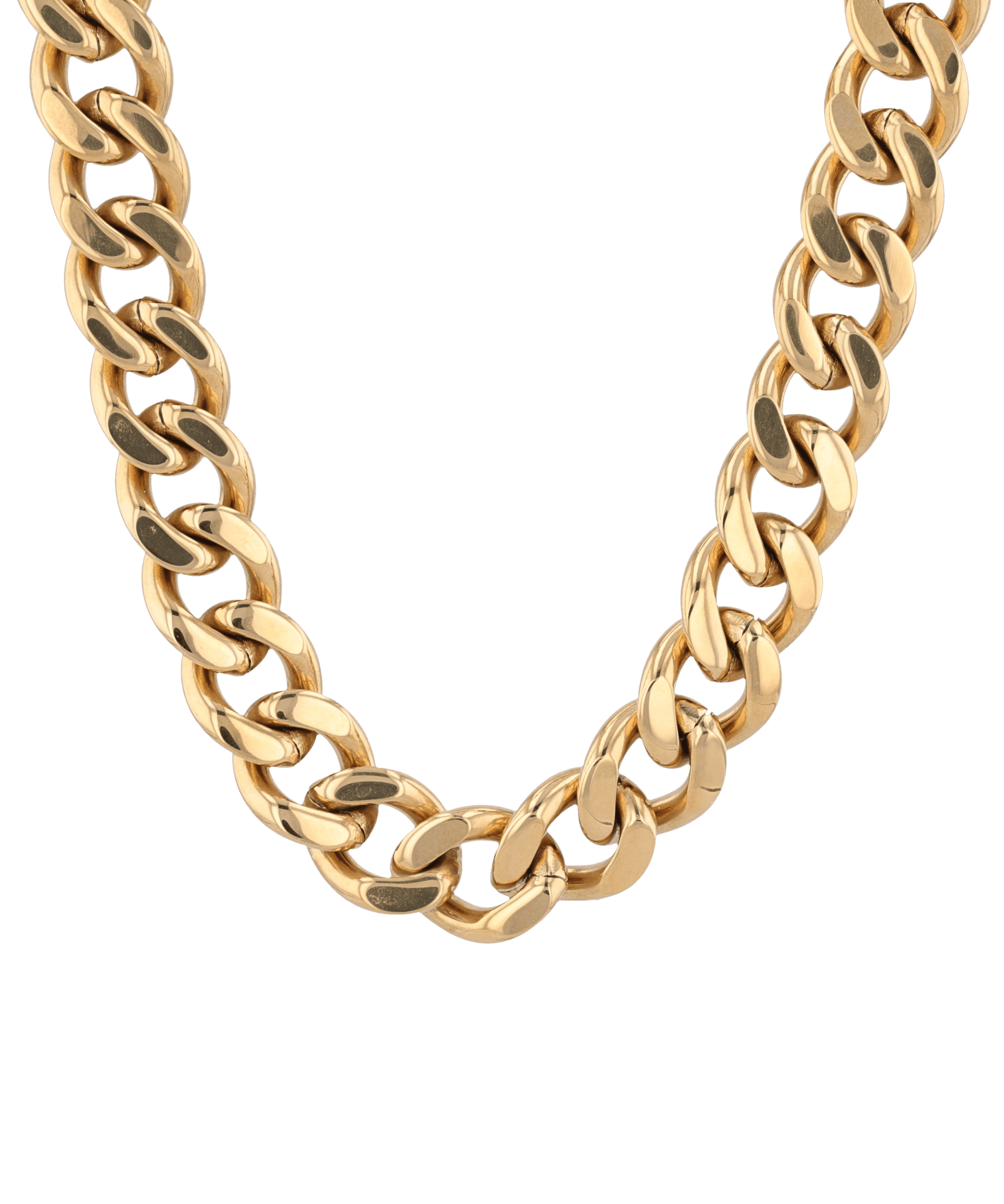 Downtown Cuban Gold Chain Necklace by Lavana, chunky polished Cuban links