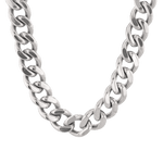 Downtown Cuban Silver Chain Necklace by Lavana, chunky polished Cuban links
