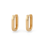 Ellipse Gold Hoop Earrings by LAVANA, slim oblong hinged hoops