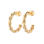 Entwine Gold Hoop Earrings by Lavana, open hoop with twisted rope detail