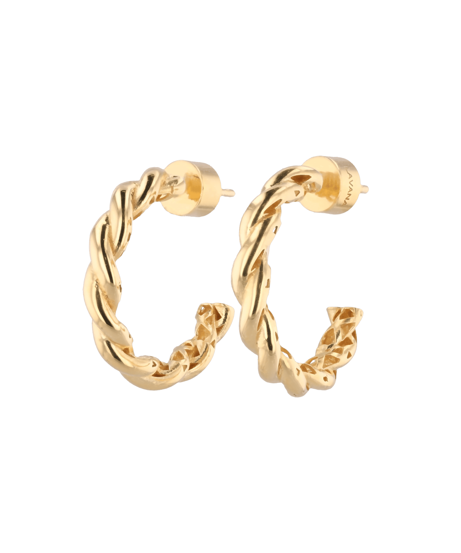 Entwine Gold Hoop Earrings by Lavana, open hoop with twisted rope detail