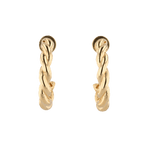 Entwine Gold Hoop Earrings by Lavana, open hoop with twisted rope detail