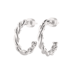 Entwine Silver Hoop Earrings by Lavana, open hoop with twisted rope design