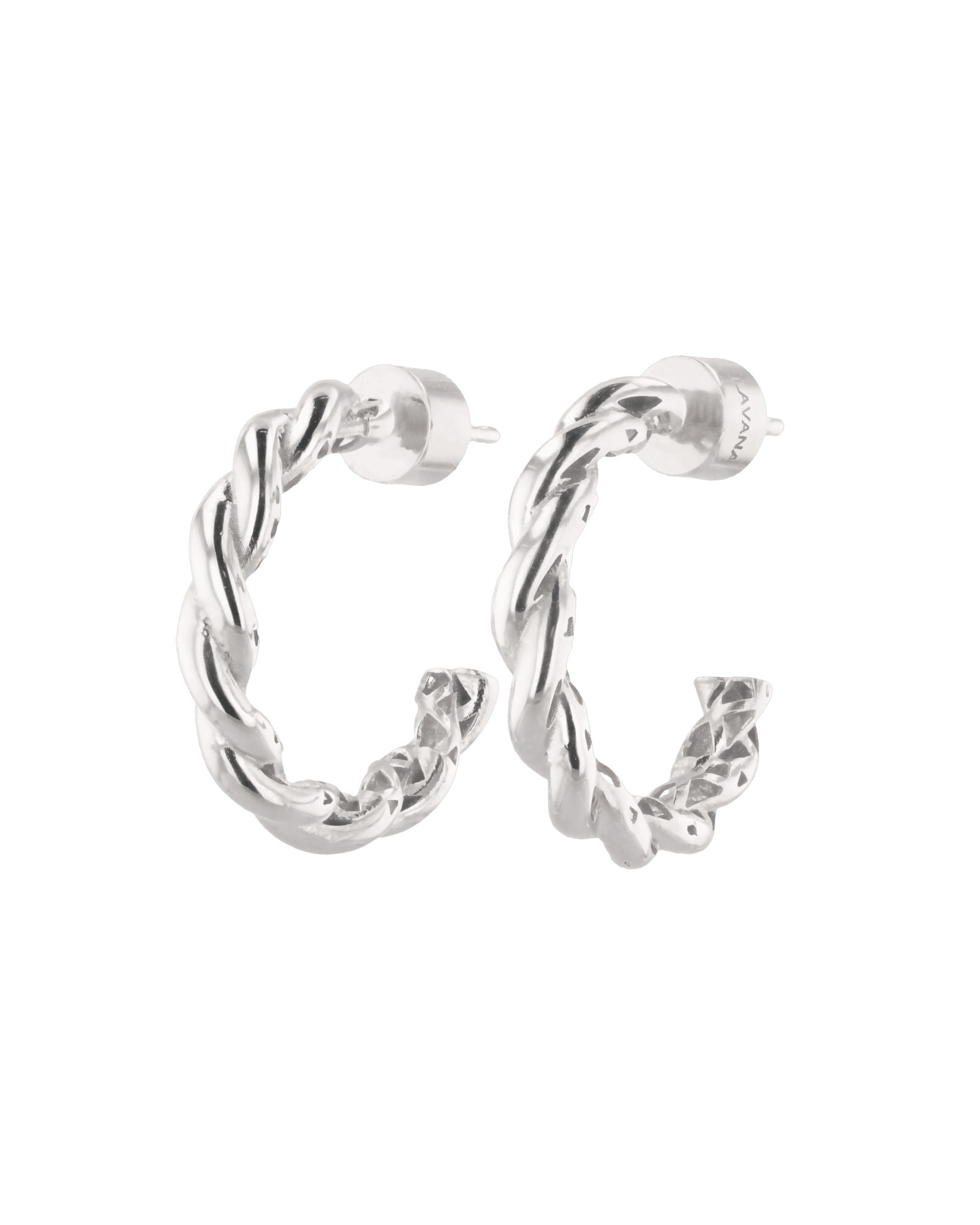 Entwine Silver Hoop Earrings by Lavana, open hoop with twisted rope design