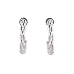 Entwine Silver Hoop Earrings by Lavana, open hoop with twisted rope design