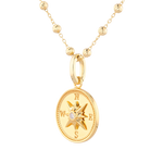 Exploration Compass Diamond Pendant by Lavana in 18k gold plated sterling silver with centre diamond