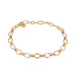 Fia Two Tone Link Bracelet by Lavana, alternating gold and silver oval links - 1