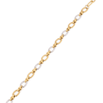 Fia Two Tone Link Bracelet by Lavana, alternating gold and silver oval links - 2