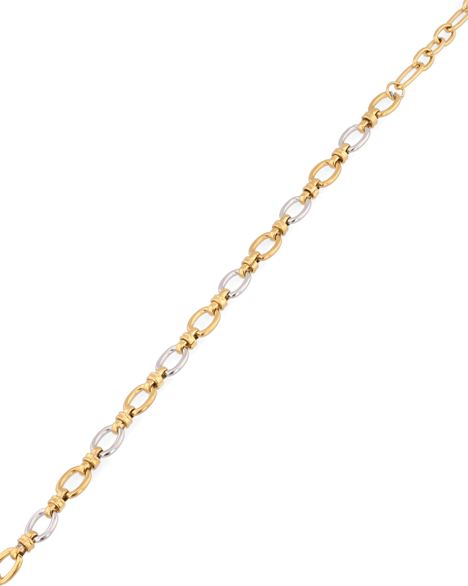Fia Two Tone Link Bracelet by Lavana, alternating gold and silver oval links - 2